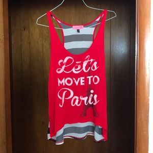 “Let’s move to Paris” cropped tank